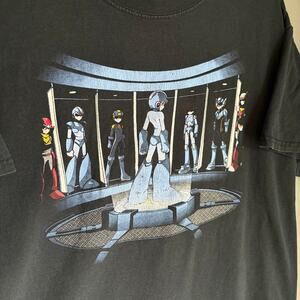 Vintage Men's Large MEGA MAN X Video Game Tee Shirt Black Blue Cotton Casual